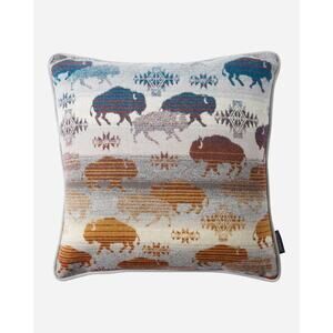 NEW Pendleton Prairie Rush Hour Jacquard Pillow Buffalo 18" x 18" Made in USA